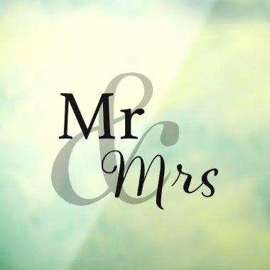Mr & Mrs Wedding Couple Window Cling