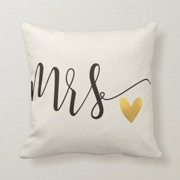 Mrs.|Mr.&Mrs.Wedding Throw Pillow