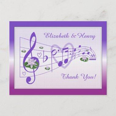 Music and Lotus Blossoms Bridal Shower Invitations