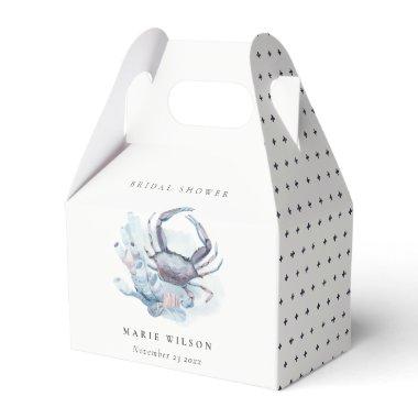 Muted Underwater Crab Coral Nautical Bridal Shower Favor Boxes