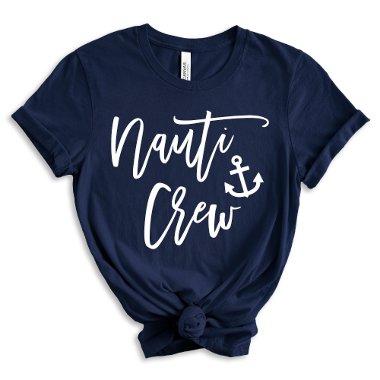 Nauti Crew Modern Bridesmaid Typography T-Shirt