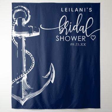 Nautical Anchor Bridal Shower Navy Tapestry