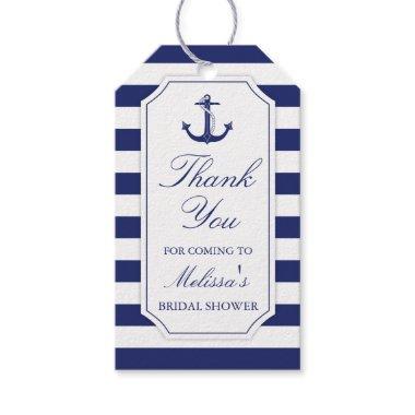 Nautical Anchor Navy Bridal Shower Thank You Gift Tags