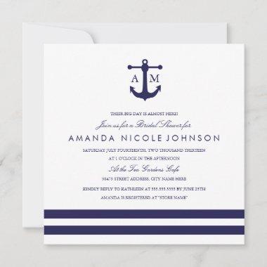 Nautical Navy Bridal Shower Invite