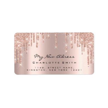 New Adress Bridal Rose Blush Sparkly Glitter RSVP Label