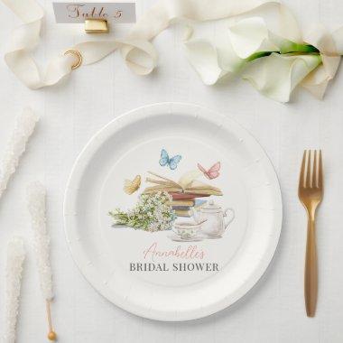 New Chapter Tea Set Butterflies Book Bridal Shower Paper Plates