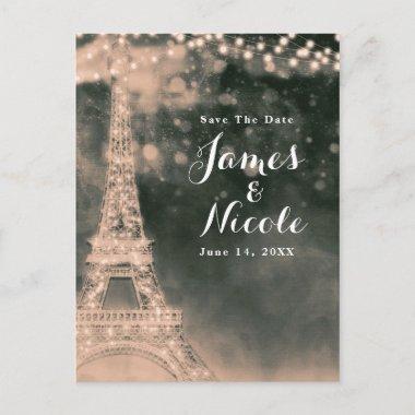 Night in Paris Eiffel Tower & Lights Save the Date Announcement PostInvitations