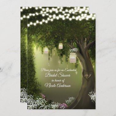 Oak Tree Rustic Enchanted Forest Garden Bridal Invitations