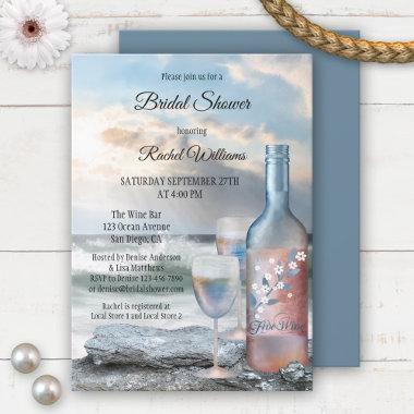 Ocean and Wine Bridal Shower Invitations
