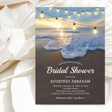 Ocean Beach Seaside Lights Bridal Shower Invitations