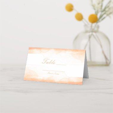 Orange Coral Watercolor Table Number Seating Place Invitations