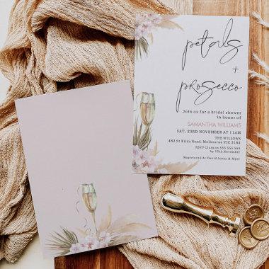 Orchards Palm Petals and Prosecco Bridal Shower Invitations