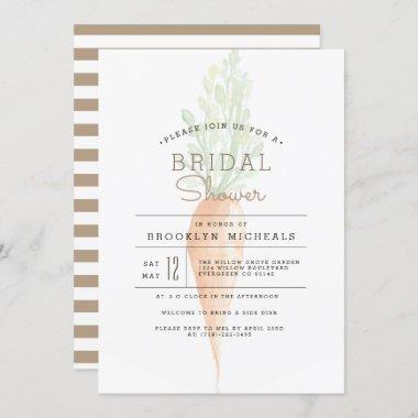 Organic Carrot | Veggie | Watercolor Bridal Shower Invitations