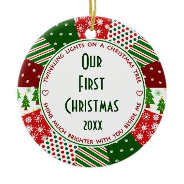 Our 1st First Christmas Married Ceramic Ornament