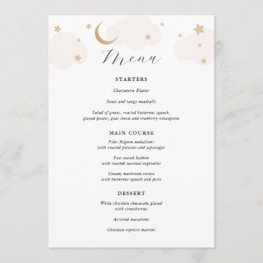 Over the Moon Pink and Gold Menu