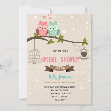Owl bridal shower party Invitations