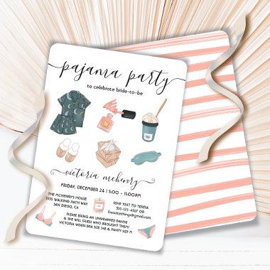 Pajama Party Bridal Shower Lingerie Invitations