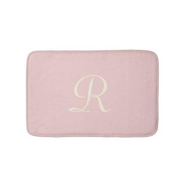 Pale Pink Monogrammed Plush Bath Mat