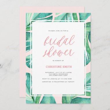 Palm Leaves Tropical Bridal Shower Invitations