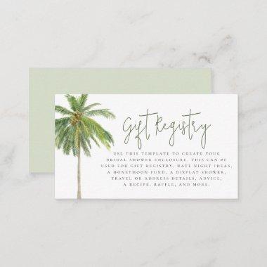 Palm Tree Boho Tropical Bridal Shower Enclosure Invitations