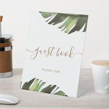 Palm Tropical Floral Shower Guest Book Sign