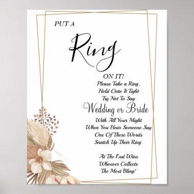 Pampa Grass Put a Ring bridal shower game sign
