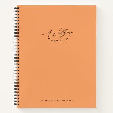 Papaya Orange Wedding Plans Notebook