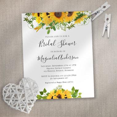 PAPER Sunflower Bridal Shower Brunch Invitations