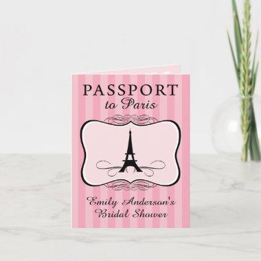 Paris Bridal Shower Passport Invitations