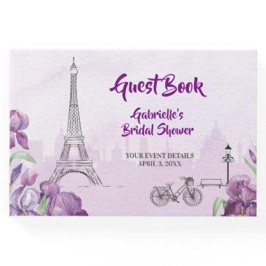 Paris Purple Iris French Special Event Guest Book