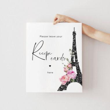 Paris theme script leave your recipe Invitations here poster
