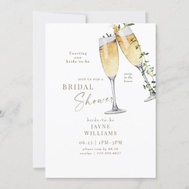 Party in the House Champagne Toast Bridal Shower Invitations