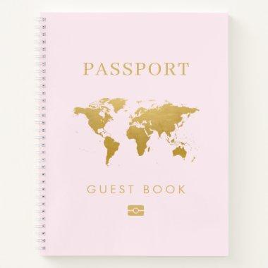 Passport Travel Theme Pink Wedding Guest Book