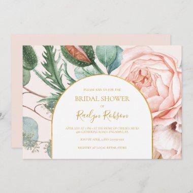 Pastel Floral Garden | Horizontal Bridal Shower Invitations