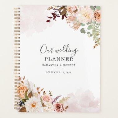 Pastel Floral Watercolor Bloom Script Wedding Planner