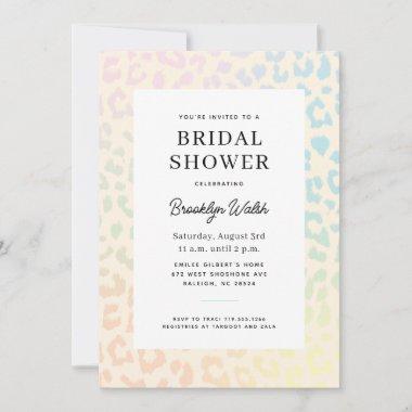 Pastel Gradient Animal Print Bridal Shower Invitations