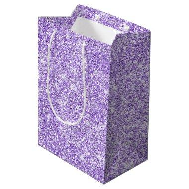 Pastel Purple Glitter Stylish Medium Gift Bag