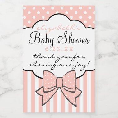 Peach Baby Shower Thank You For Coming Guest Favor Food Label