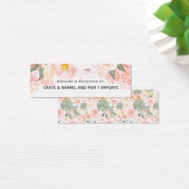 Peach Floral Bridal Shower Registry Insert Card