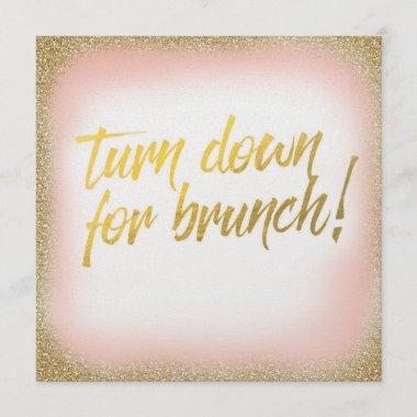 Peach Gold Turn Down for Brunch Invitations Pearl