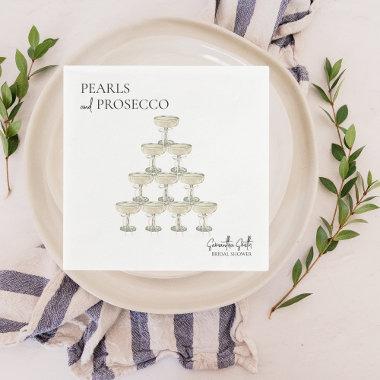 Pearls and Prosecco Bridal Shower Elegant Napkins