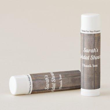 Personalised Rustic Wood Oak Bridal Shower Favors Lip Balm