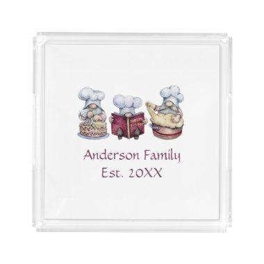 Personalized Baking Gnomes Gift for Couple Acrylic Tray