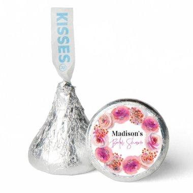 Personalized Bride Name Bridal Shower Pink Floral Hershey®'s Kisses®