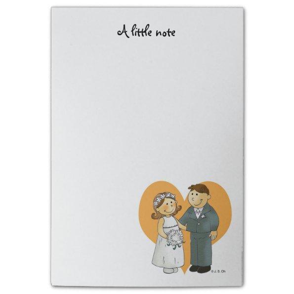personalized cute wedding couple bride & groom post-it notes