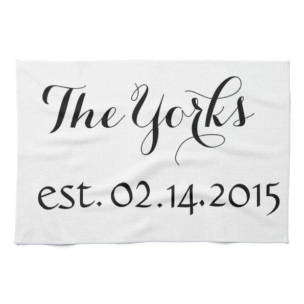 Personalized Dish Towel - Name and Est. Date