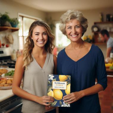 Personalized Family Recipe Notebook Lemons Pattern
