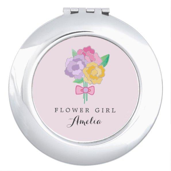 Personalized Flower Girl Compact Mirror