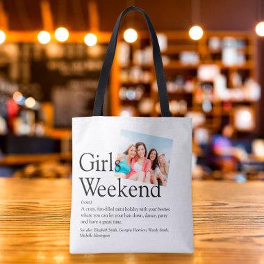 Personalized Photo Girls Weekend Definition Tote Bag