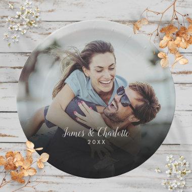 Personalized Photo Script Name Date Paper Plates